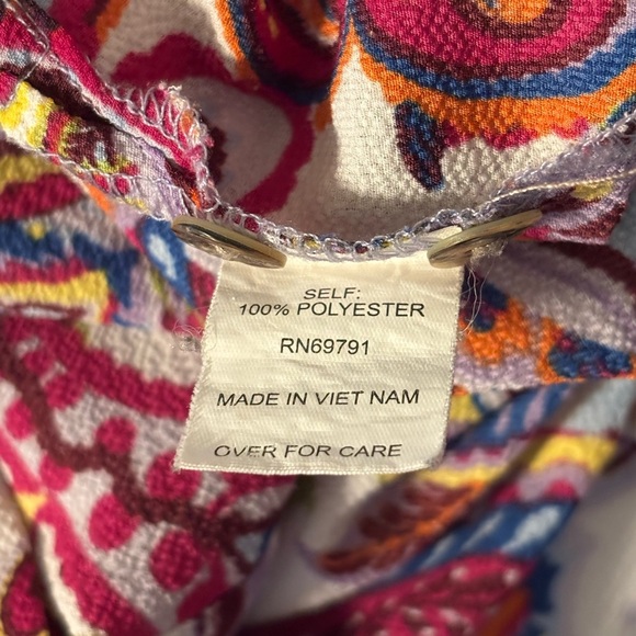 Fig and Flower Boho Flowy 3/4 Sleeve Tunic Top Paisley/Stripe Pattern size 2x - Picture 5 of 7